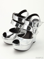 エナメルウェッジサンダル/SV