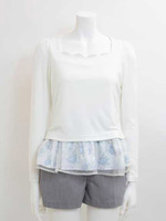 裾オーガンジープルオーバー/ネイビー