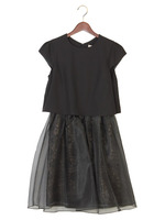 JPWG レース/オーガンジー 重ねワンピース/BLACK