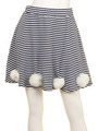 LOVE ME CIRCULAR SKIRT/NAVY×WHITE