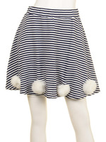 LOVE ME CIRCULAR SKIRT/NAVY×WHITE