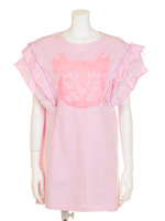 MEAN CAT FRILL ONE-PIECE/MILKY ROSE