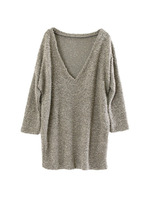Vネックニットワンピ/モカ