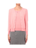 [S]ボーダーカーディガン+半袖ニットSET/ピンク系(373)