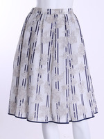 【DUO】 フラワーストライプギャザーSK/ベビーピンク