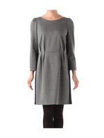 ストレッチジャージ配色ワンピース/グレー系(012)