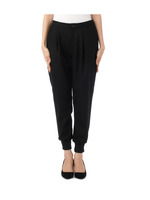 タック使いジョーゼットカジュアルパンツ/ブラック(019)