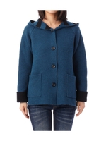 ダブルフェイスフーテッドニットジャケット/ダークグリーン(023)