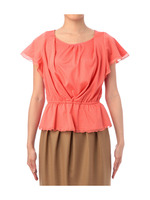 フレアスリーブブラウジングプルオーバー/オレンジ系(061)