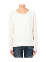 フロントフラワーレース切り替えニット/アイボリー(004)