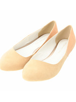 ホワイトソール切り替えバレエシューズ/ピンク系(072)