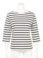 ボーダーカットソー/ホワイト