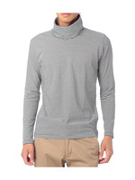 ボーダータートルネックカットソー/ブラック(919)