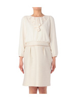 ラメツイードドッキングワンピース/ホワイト(403)