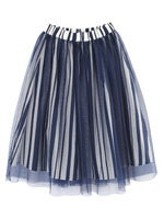 ランダムストライプチュールスカート/ネイビー