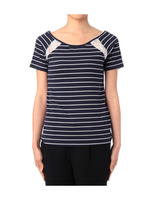 レース切り替えカットソー/ホワイト(002)