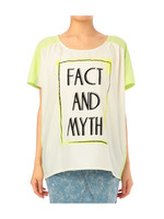 異素材切り替えファスナーカットソー/ホワイト(504)