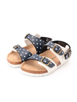 柄×無地バックルサンダル/オフホワイト(503)