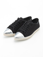 【goods】】ポインテッドトゥキャップスニーカー/ブラック