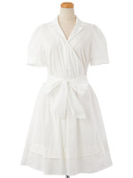 カシュクールシャツワンピ/ホワイト