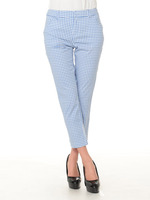 ギンガムクロップドパンツ/ブルー