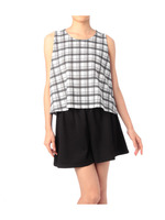 チェックタンク＆無地ショーパンセット/ホワイト(203)