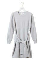 トレーナー風ニットワンピース/GRY