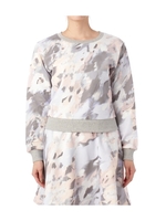 水彩画タッチプリント裏毛プルオーバー/ピンク系(112)