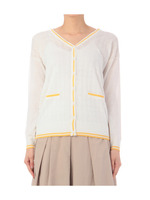 配色カーディガン/ホワイト(002)