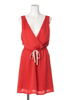 【BED＆BREAKFAST】Resort Satin Sleeveless Dress/RED