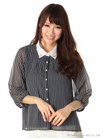 シフォンストライプPt/ライトブルー