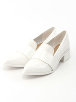 ポインテッドローヒールシューズ/WHT