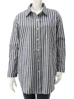 【ECURY】ストライプシャツチュニック/サックス