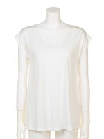 ＶネックフレアーＴシャツ/ブルー