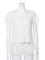 キャミ付ミラノリブニット/ライトピンク