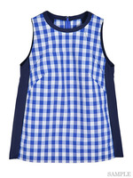 ギンガムタフタノースリBL/ブルー