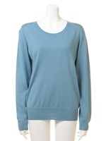 コットンモダールカラーニット/ブルー