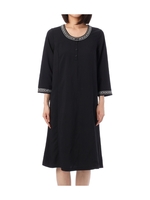 シルバー刺しゅうエスニックワンピース/ブラック(019)