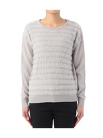 フェザーボーダードロップショルダーニット/アイボリー(004)