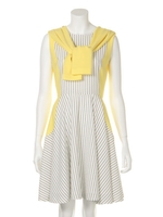 プリント切り替えワンピース/BLK