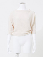 ボトルオフネックショートニットPO/オフ