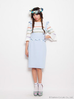 リボンショルダー2WAYスカート/BLUE