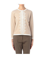 レース&パールビーズニットカーディガン/フホワイト(002)