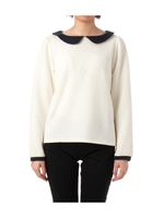 配色衿キルトプルオーバー/ネイビー系(093)