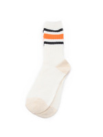 杢調パネルボーダーソックス/オレンジ(067)