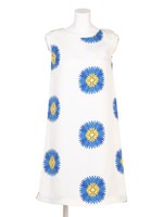 【1stline】ブルーフラワーワンピースCL-0855/WH