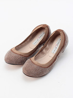 【Bridget Birkin Walk】前面ホットフィックスバレエシューズ/ブラウンスウェード