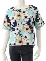 【CEDNIE】ぼかしフラワートップス/サックス