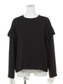 【GREED】Powdery Frill Sleeve Blouse/BLACK