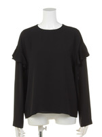 【GREED】Powdery Frill Sleeve Blouse/BLACK